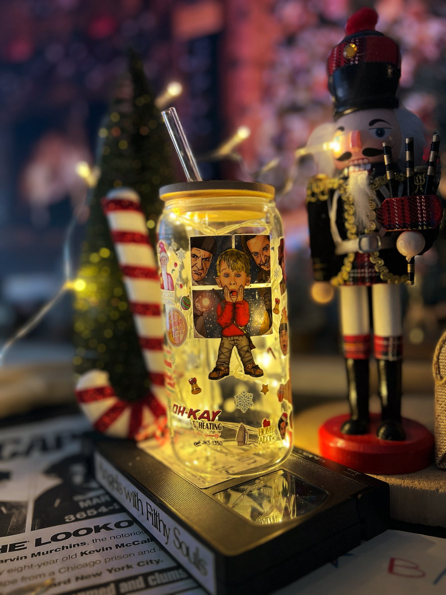 Box Home Alone | Sweat-Shirt, Tote Bag & Verre avec couvercle en bambou