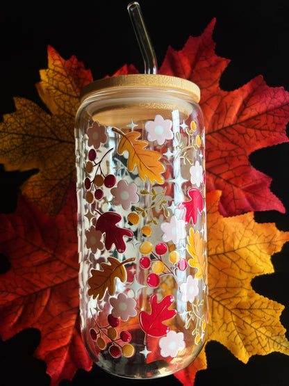 Verre avec Couvercle en Bambou et Paille - Leaf