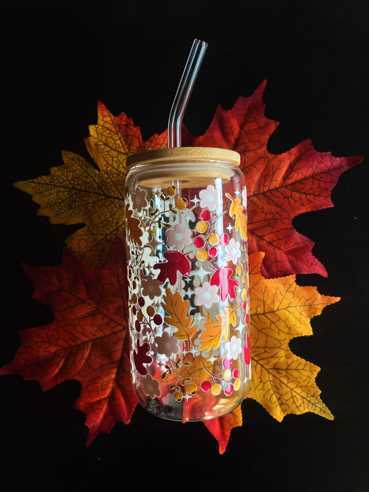 Verre avec Couvercle en Bambou et Paille - Leaf